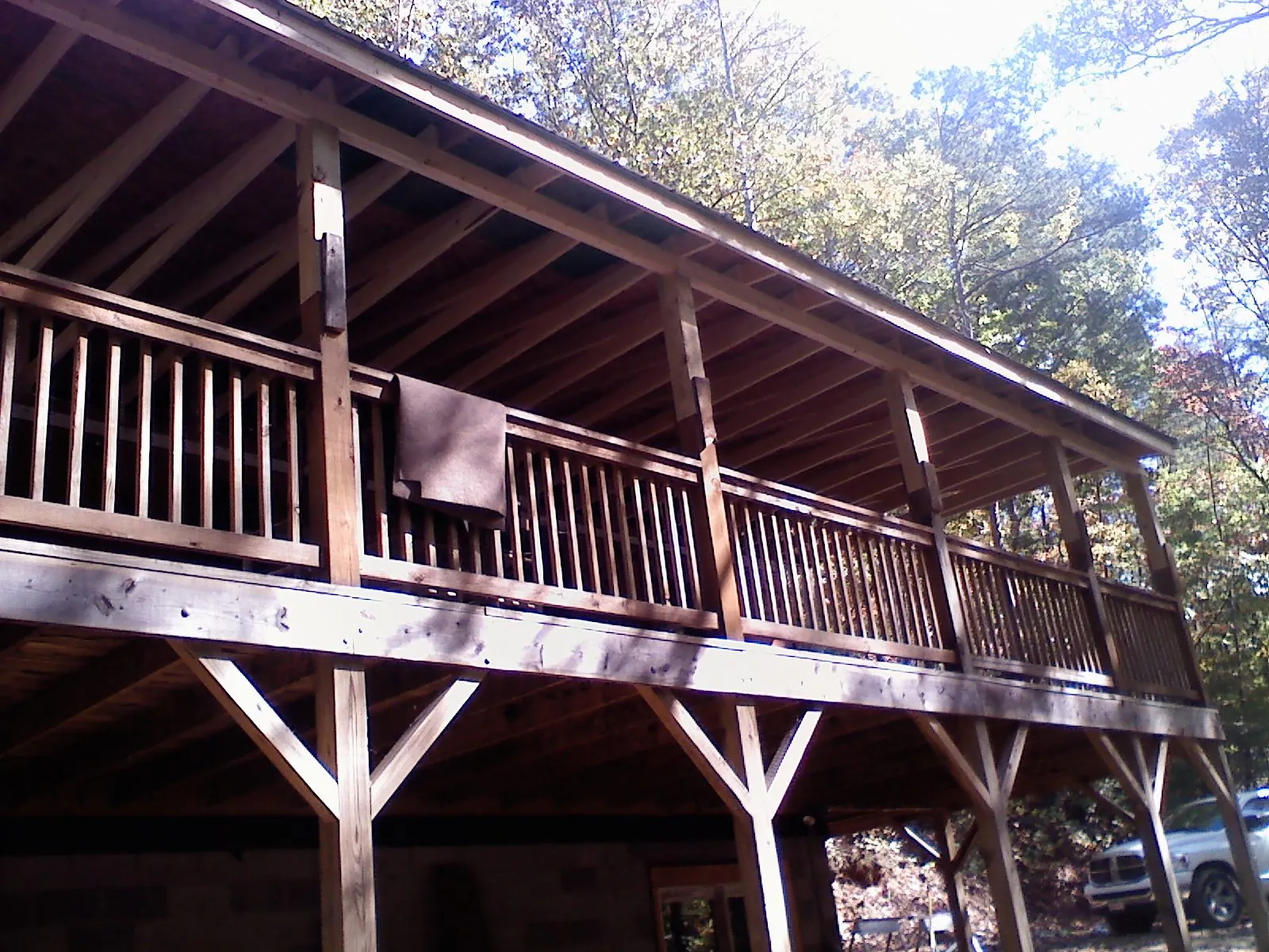 Timber framing under a new elevated porch and deck — Roof Leak Repair in New Hyde Park by Roofing Brothers